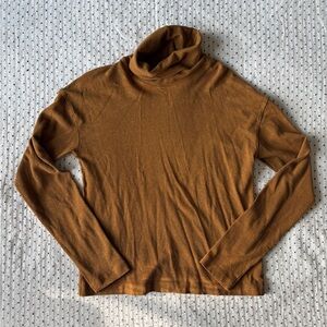 Elegant Brown Long Sleeve Turtleneck Top